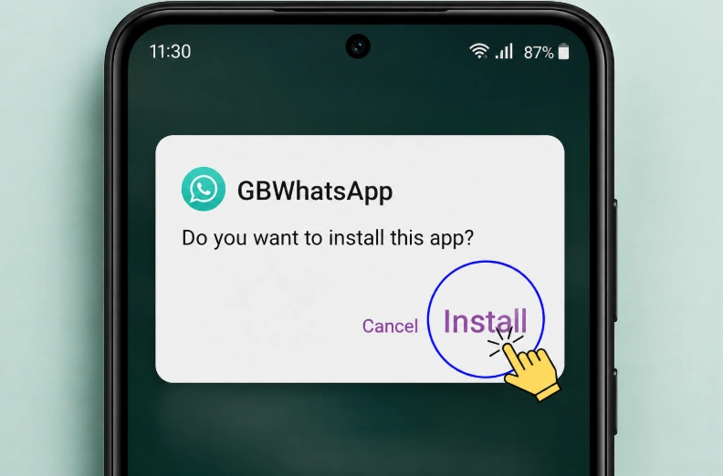 Android install prompt asking to install GB WhatsApp APK